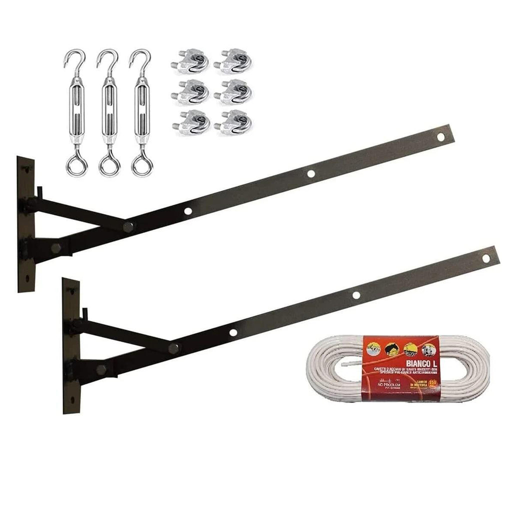 Kit d'étendoir à linge mural pliable en fer forgé, fabriqué à la main